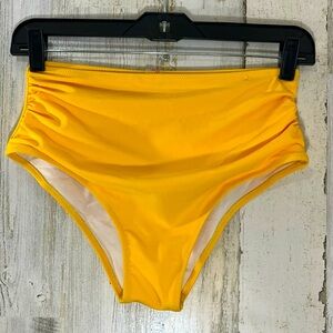 ROMWE High Waisted Yellow Bikini Swim Bottoms Size Small